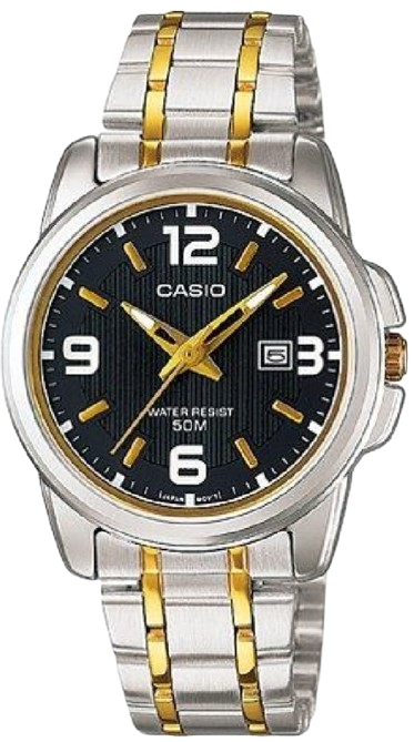 [LTP1314SG1A] CASIO RELOJ LTP-1314SG-1A ESFERA NEGRA / BICOLOR