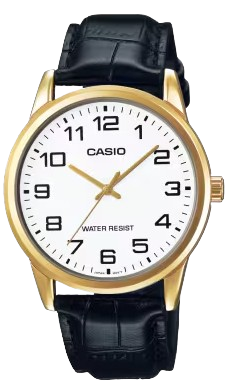 [LTPV001GL7B] CASIO RELOJ LTP-V001GL-7B ESFERA BLANCA / DORADA / CORREA CUERO NEGRO