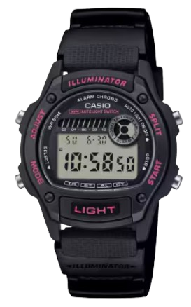 CASIO RELOJ W-220H-1A2 NEGRO / ROSA
