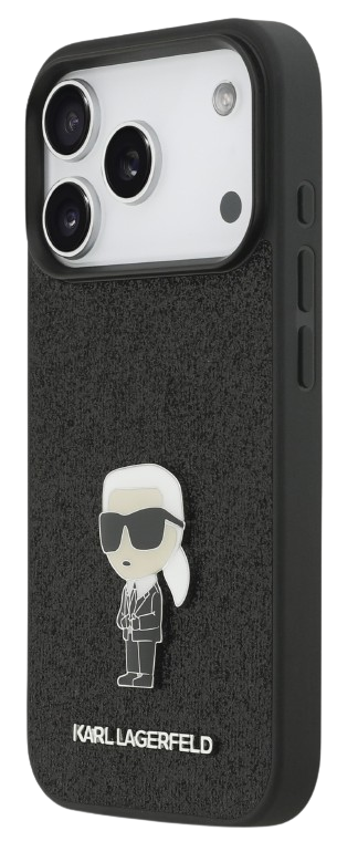 KARL LAGERFELD CARCASA IKONIK GLITTER PIN IPHONE 17 PRO NEGRO
