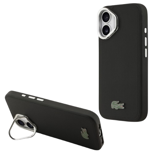 [LCHMP17SPCSLAK] LACOSTE CARCASA MAGSAFE SOPORTE CAMARA IPHONE 17 NEGRO