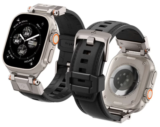 SPIGEN CORREA APPLE WATCH DURAPRO ARMOR 42mm/44mm/46mm/49mm NEGRO / PLATA