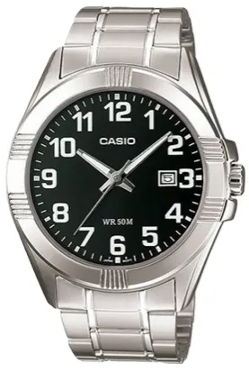 [MTP1308D1BVDF] CASIO RELOJ MTP-1308D-1B ESFERA NEGRA / ACERO
