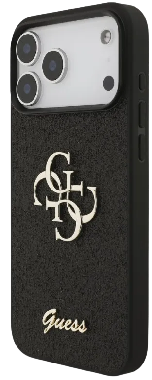 GUESS CARCASA GLITTER 4G IPHONE 17 PRO MAX NEGRO