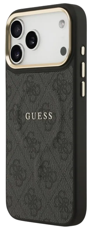 GUESS CARCASA MAGSAFE RING 4G IPHONE 17 PRO MAX GRIS