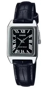[LTPV007L1B] CASIO RELOJ LTP-V007L-1B ESFERA PLATEADA / CORREA CUERO NEGRA