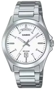 [MTP1370D7A3] CASIO RELOJ MTP-1370D-7A3 ESFERA BLANCA / ACERO