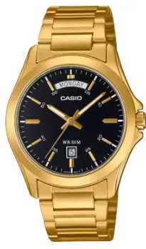 CASIO RELOJ MTP-1370G-1A ESFERA NEGRA / DORADO