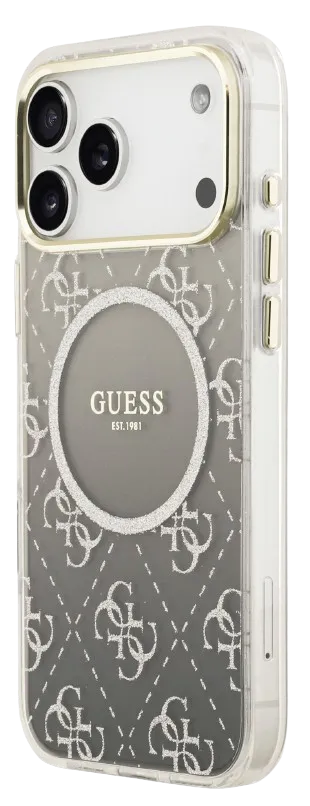 GUESS CARCASA MAGSAFE 4G GLITTER IPHONE 17 PRO GRIS