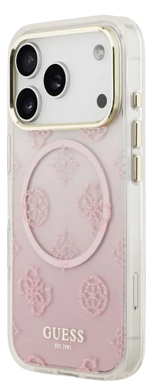 GUESS CARCASA MAGSAFE 4G GLITTER IPHONE 17 PRO ROSA