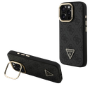 GUESS CARCASA MAGSAFE 4G TRIANGLE SOPORTE CAMARA IPHONE 16 PRO NEGRO