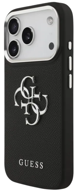 GUESS CARCASA GRAINED 4G IPHONE 17 PRO NEGRO