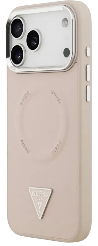 GUESS CARCASA MAGSAFE LEATHER TRIANGLE LOGO IPHONE 17 PRO ROSA