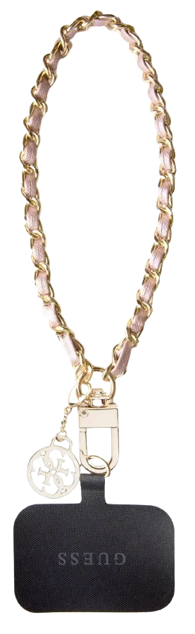 GUESS COLGANTE MUÑECA SAFFIANO 4G CHARM ROSA