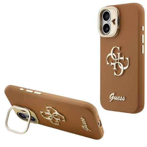 [GUHCP16SPCS4GSW] GUESS CARCASA GRAINED 4G SOPORTE CAMARA IPHONE 16 MARRON