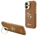 GUESS CARCASA GRAINED 4G SOPORTE CAMARA IPHONE 16 MARRON