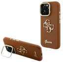 GUESS CARCASA GRAINED 4G SOPORTE CAMARA IPHONE 16 PRO MARRON
