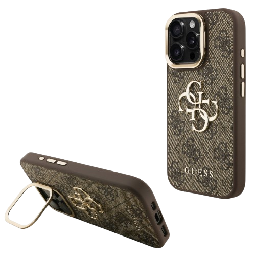 GUESS CARCASA 4G SOPORTE CAMARA IPHONE 15 PRO MARRON