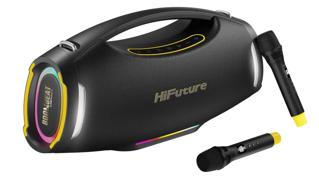 HIFUTURE ALTAVOZ IU/KARAOKE 2 MICRÓFONOS / BOOMBEAT 350W NEGRO