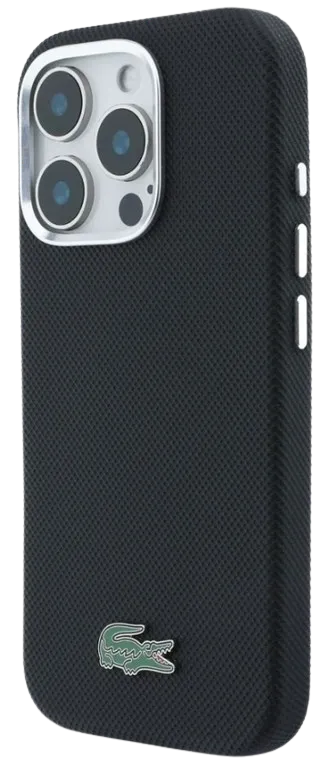 LACOSTE CARCASA MAGSAFE METAL LOGO IPHONE 16 PRO MAX NEGRO