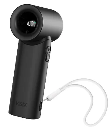 [BVENTGO02] KSIX VENTILADOR PORTÁTIL AIRGO TURBO / CON PATALLA 17,400 RPM NEGRO
