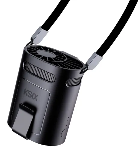 KSIX VENTILADOR PORTÁTIL AIRGO BELT/ COLGANTE/ 13.000 RPM NEGRO