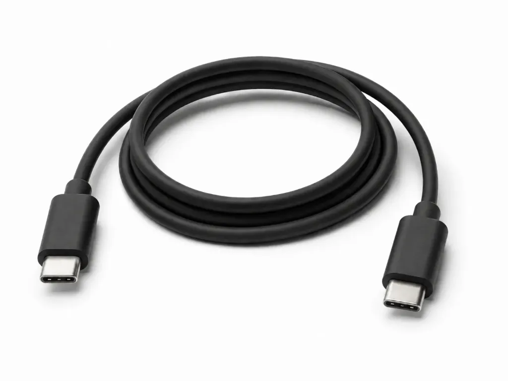 CABLE USB C - USB C 30cm NEGRO (SIN CAJA)