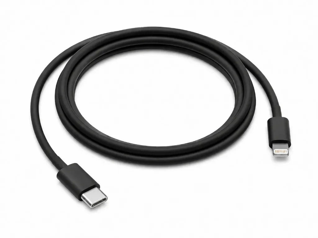 CABLE USB C - LIGHTNING 30cm NEGRO (SIN CAJA)