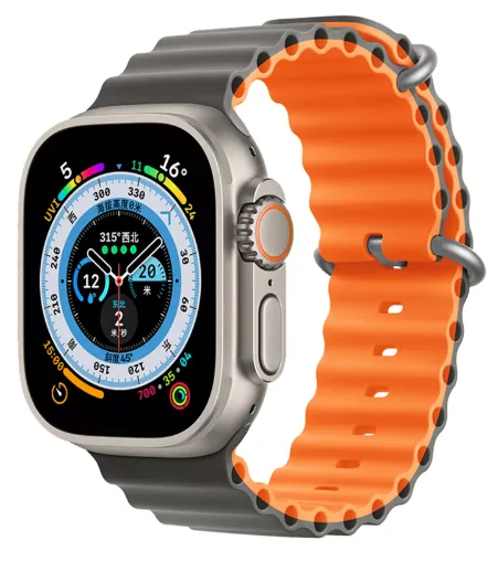 DEVIA CORREA SILICONE TWO-TONE SPORT6 APPLE WATCH 42/44/45/49mm GRIS/NARANJA