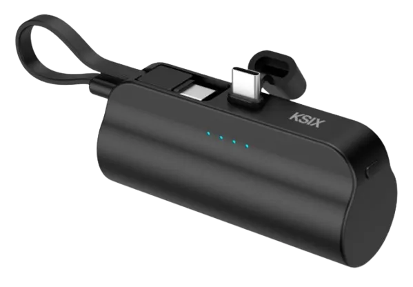 [BPB05S01N] KSIX BATERIA AUXILIAR MINI / CABLE USB-C & SOPORTE INTEGRADO / 5000 mAh