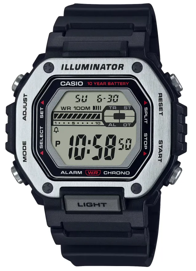 CASIO RELOJ MWD-110H-1A NEGRO/PLATA