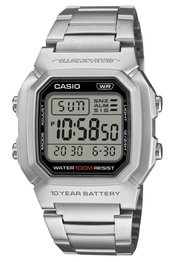 CASIO RELOJ W-800HD-1A ILLUMINATOR PLATA