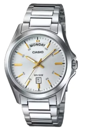 CASIO RELOJ MTP-1370D-7A2 ESFERA PLATEADA/ DORADO
