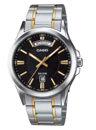 CASIO RELOJ MTP-1381G-1A NEGRO/BICOLOR