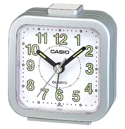 [TQ1418D] CASIO DESPERTADOR TQ-141-8D PLATA/BLANCO