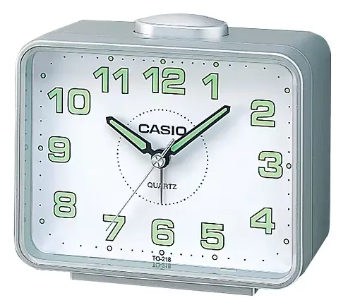 [TQ2188D] CASIO DESPERTADOR TQ-218-8D PLATEADO/BLANCO