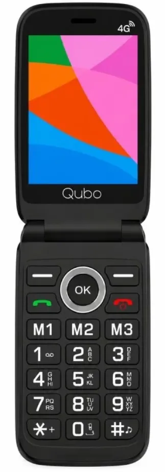 [XD340CB4G] QUBO TELEFONO MOVIL X-D340CB 4G / BASE DE CARGA NEGRO