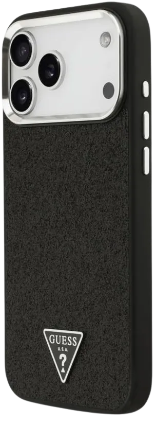 GUESS CARCASA MAGSAFE GLITTER TRIANGLE IPHONE 17 PRO MAX NEGRO