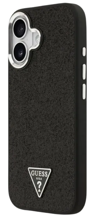 GUESS CARCASA MAGSAFE GLITTER TRIANGLE IPHONE 17 NEGRO