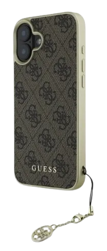 GUESS CARCASA 4G CHARM IPHONE 16 PLUS MARRON