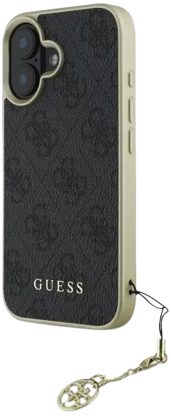 [GUHCP16MGF4GGR] GUESS CARCASA 4G CHARM IPHONE 16 PLUS NEGRO