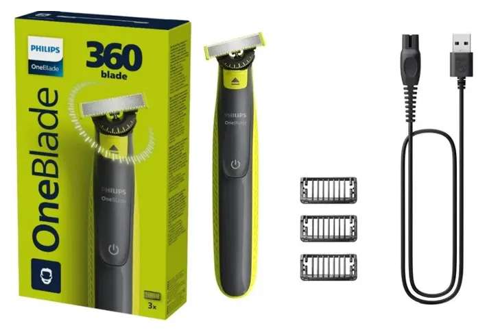 [QP272423] PHILIPS CORTABARBA ONEBLADE 360° QP2724/23 CON 3 ACCESORIOS V2