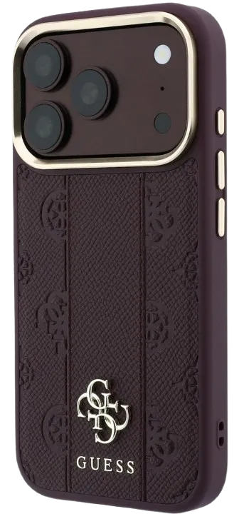 GUESS CARCASA MAGSAFE STRIPE PEONY 4G IPHONE 18 PRO BURDEOS