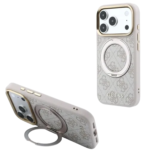 GUESS CARCASA MAGSAFE SOPORTE 360º 4G IPHONE 18 PRO/17 PRO ROSA
