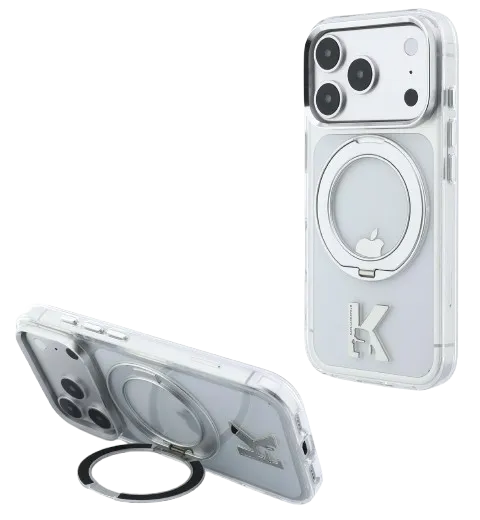 KARL LAGERFELD CARCASA MAGSAFE SOPORTE 360º K LOGO IPHONE 18 PRO/17 PRO