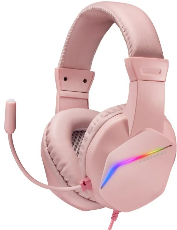 MARS GAMING AURICULARES RGB MH122 JACK ROSA