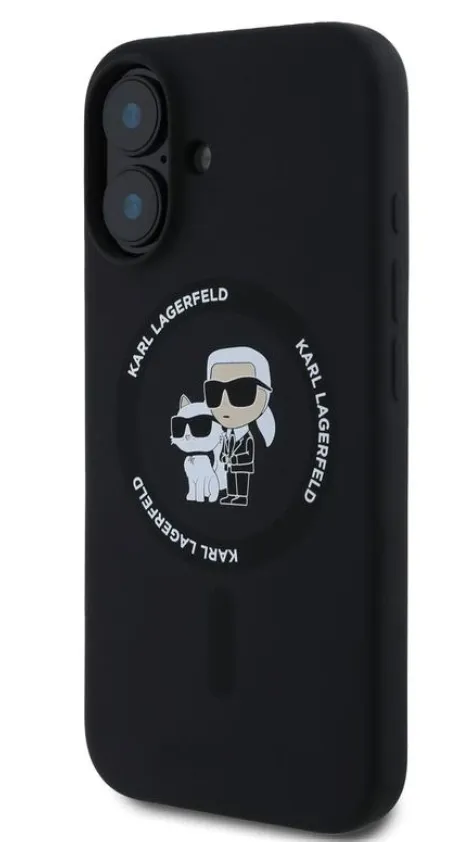 [KLHMP16SSCMKCRHK] KARL LAGERFELD CARCASA SILICONE MAGSAFE K&C IPHONE 16 NEGRO