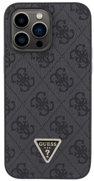 GUESS CARCASA 4G TRIANGLE STRASS IPHONE 14 PRO MAX NEGRO