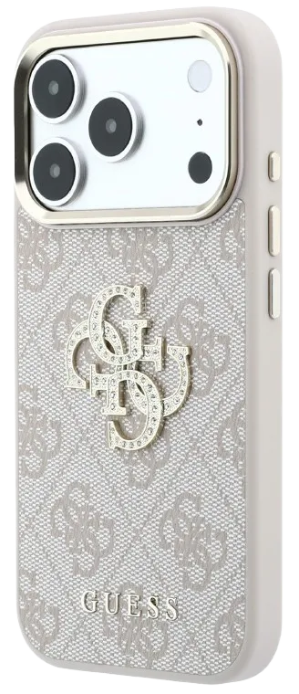 GUESS CARCASA 4G STRASS DIAMOND LOGO IPHONE 18 PRO MAX/17 PRO MAX ROSA