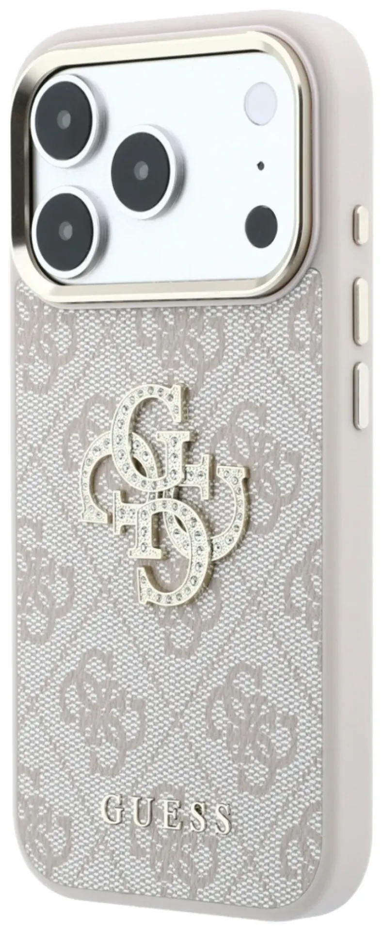 GUESS CARCASA 4G STRASS DIAMOND LOGO IPHONE 18 PRO MAX/17 PRO MAX ROSA